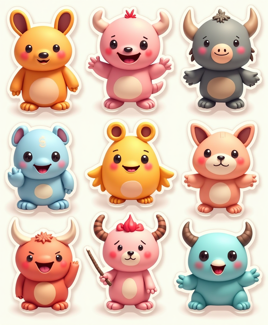 Cartoon Characters & Mascots - Sticker Sheet v32